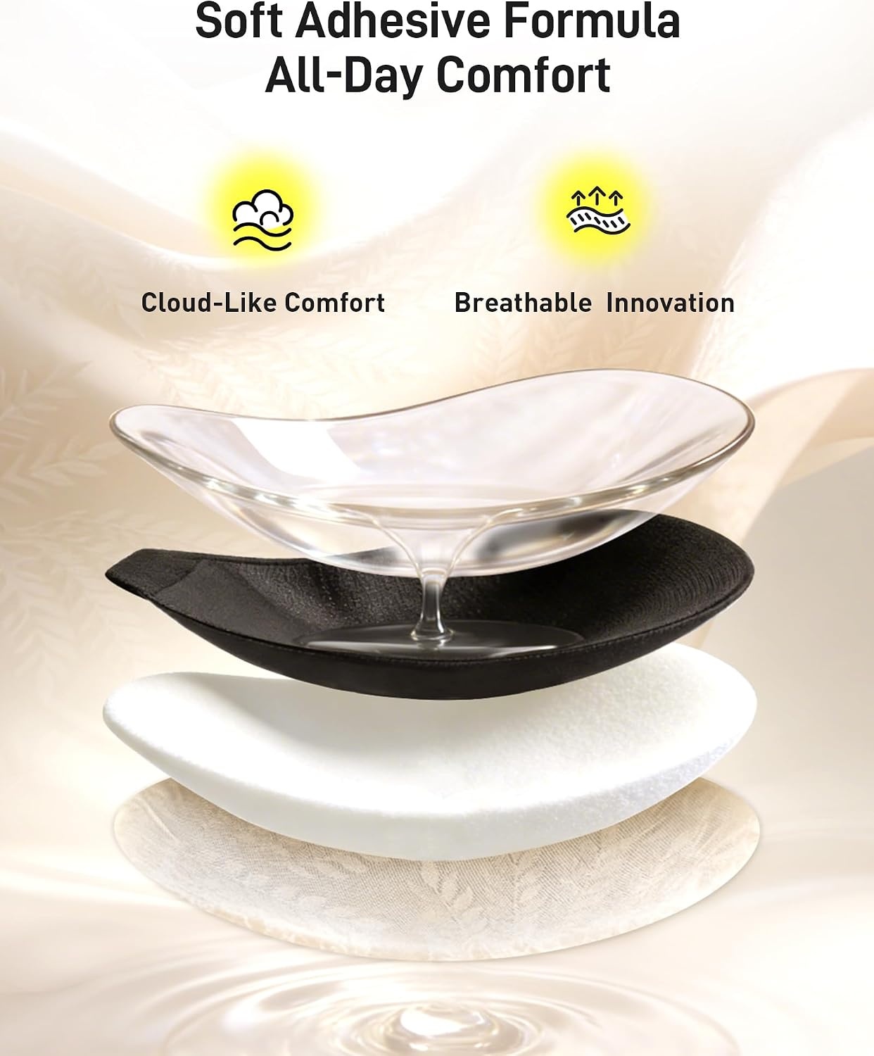 image:imageNiidor Magnetic Adhesive Bra Strapless Sticky Invisible Push up Bra for Backless Dress with Gift Storage BoxNude