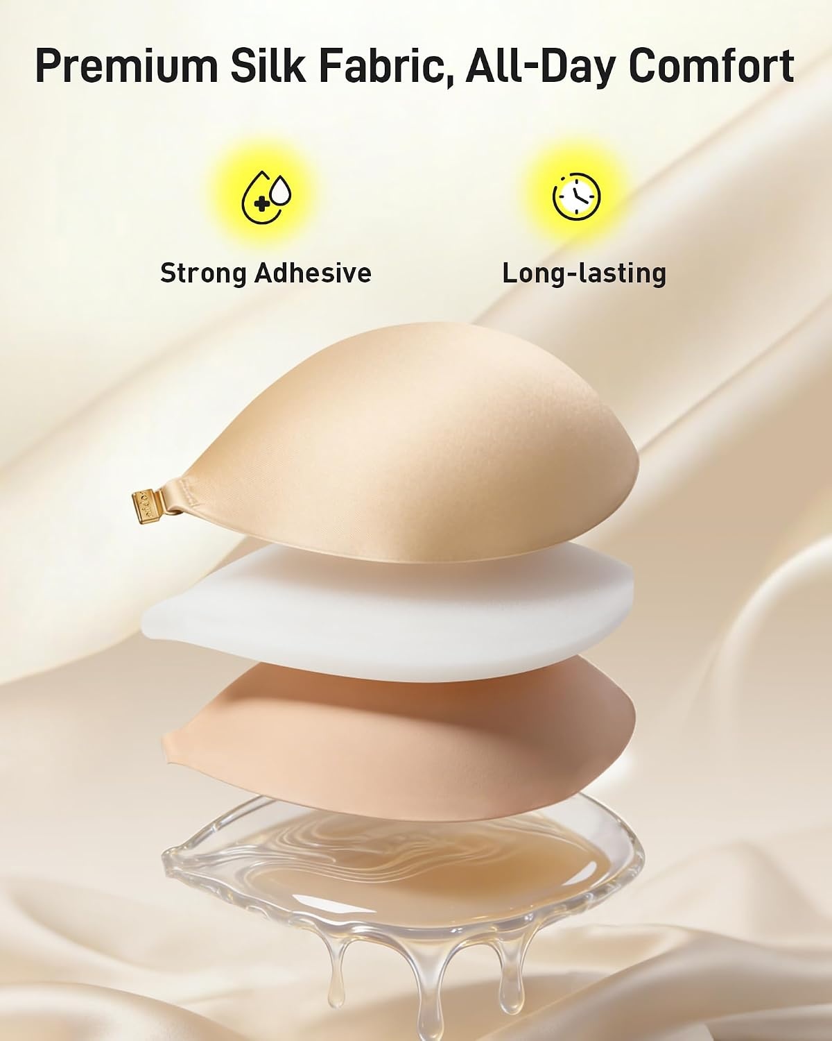 image:imageNiidor Magnetic Adhesive Bra Strapless Sticky Invisible Push up Bra for Backless Dress with Gift Storage BoxSkin