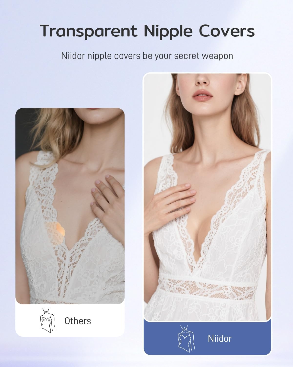 image:imageNiidor Transparent Nipple Covers For Women Seamless Silicone Pasties Nipple Covers Reusable 2025 Upgraded Breast Petals Transparentcaramel Small