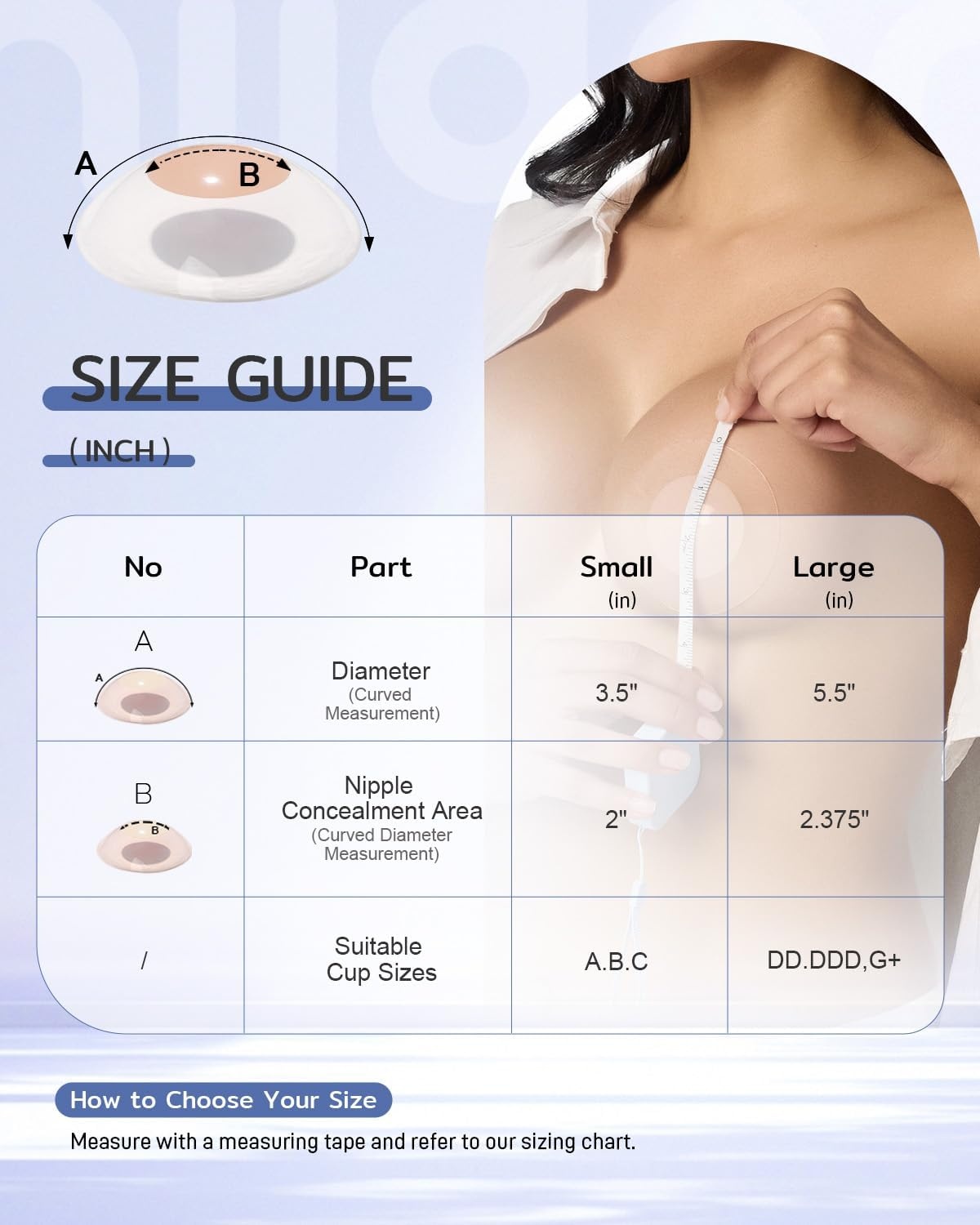 image:imageNiidor Transparent Nipple Covers For Women Seamless Silicone Pasties Nipple Covers Reusable 2025 Upgraded Breast Petals Transparentcaramel Small