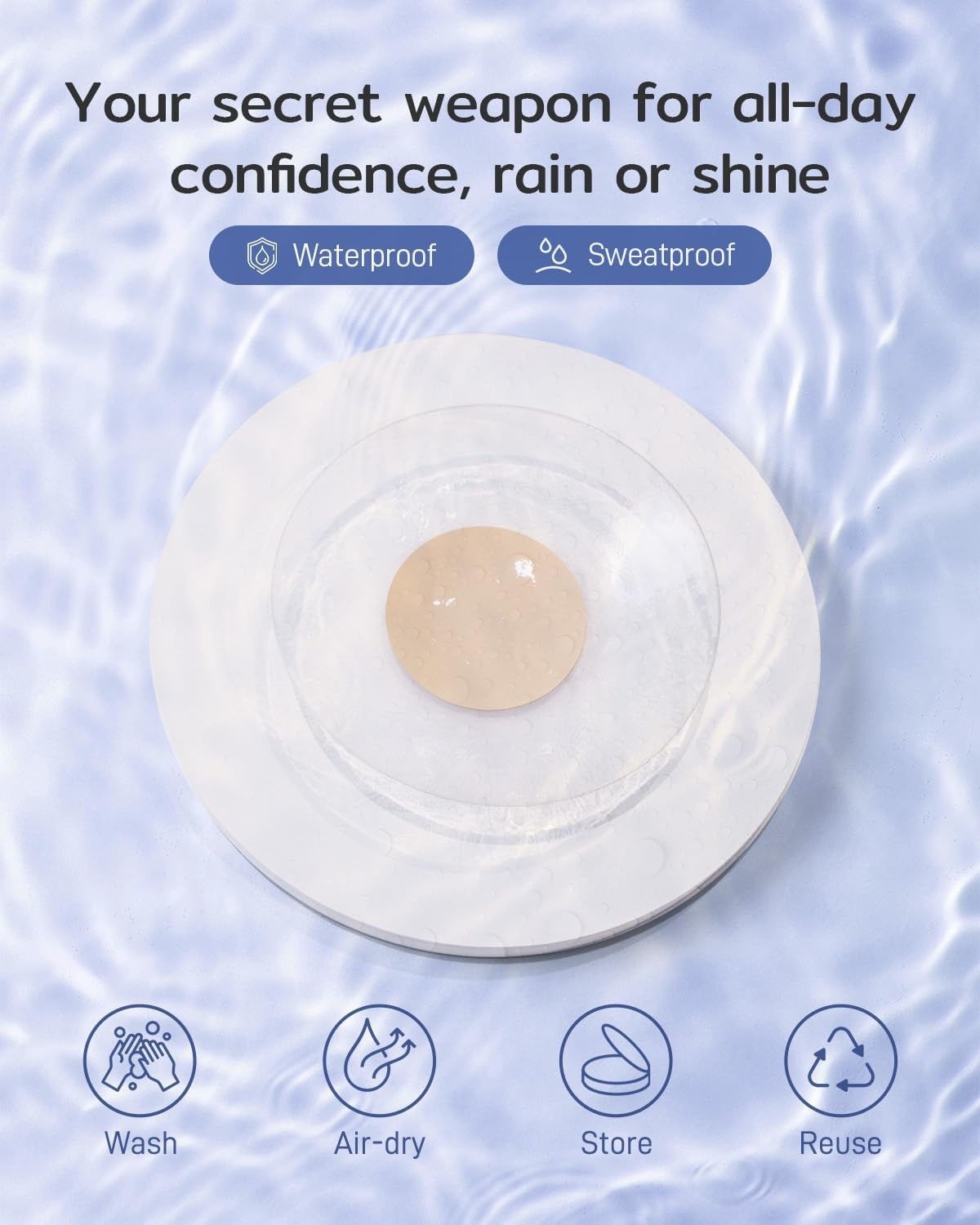 image:imageNiidor Transparent Nipple Covers For Women Seamless Silicone Pasties Nipple Covers Reusable 2025 Upgraded Breast Petals Transparentcaramel Small
